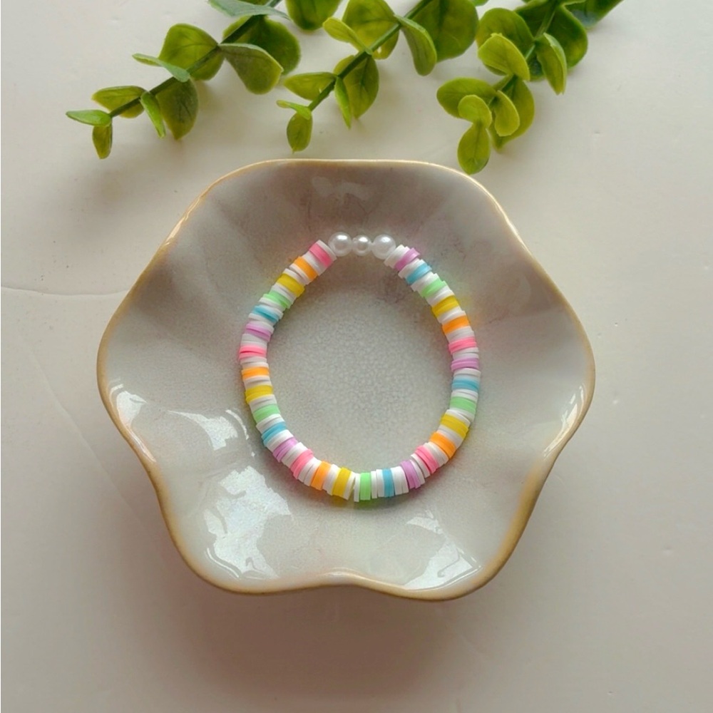 Pastel Rainbow Bracelet with Pearls